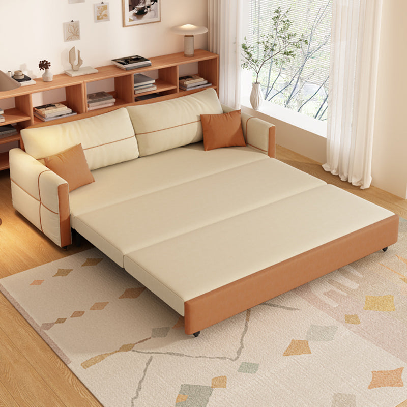 Scandinavian Square Arm Sofa Bed 33.46" H Sleeper with Storage