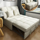 Contemporary Faux Leather Sleeper Sofa Biscuit Back Armless Sofa Bed