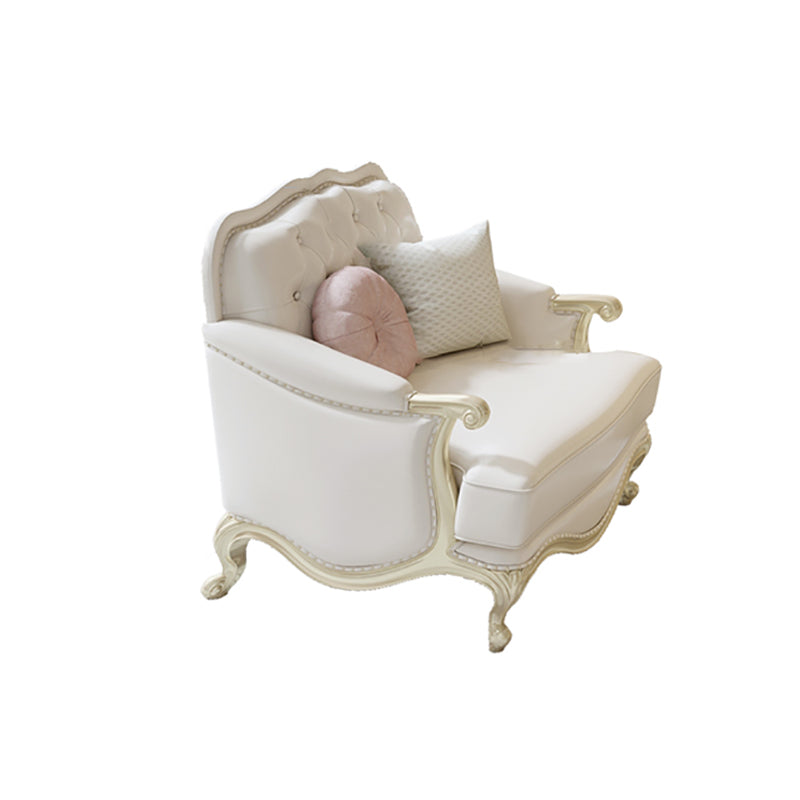 Traditional Genuine Leather Sectional Tufted Back Sloped Arm Sectional 1-Seater Sofa Leather Horizontal Clearhalo 'furn' 'furn_sectionals' 'Furniture' 'Living Room Furniture' 'Sectionals' 6883597