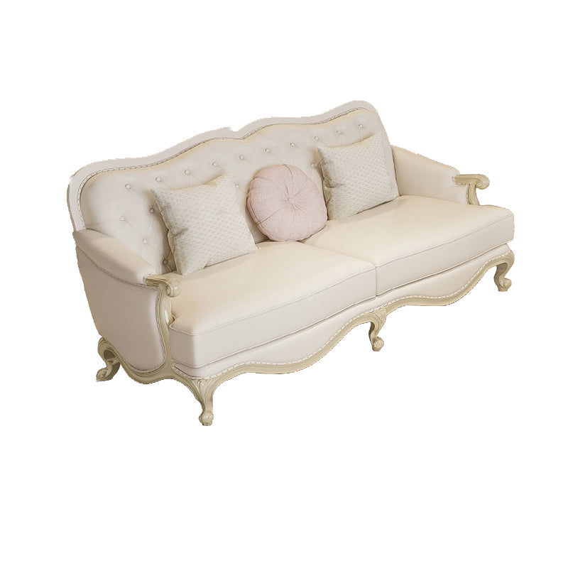 Traditional Genuine Leather Sectional Tufted Back Sloped Arm Sectional 2-Seater Sofa Leather Horizontal Clearhalo 'furn' 'furn_sectionals' 'Furniture' 'Living Room Furniture' 'Sectionals' 6883601