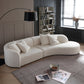 Modern Fabric Sectional with Bolster Pillows 26.77" Tall White L-shape Sectional