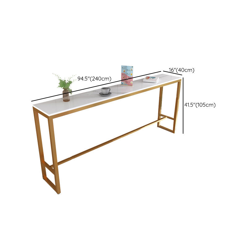 Tavolo da bar in stile glam rettangolo in finta tavolo da pranzo bar in marmo per soggiorno