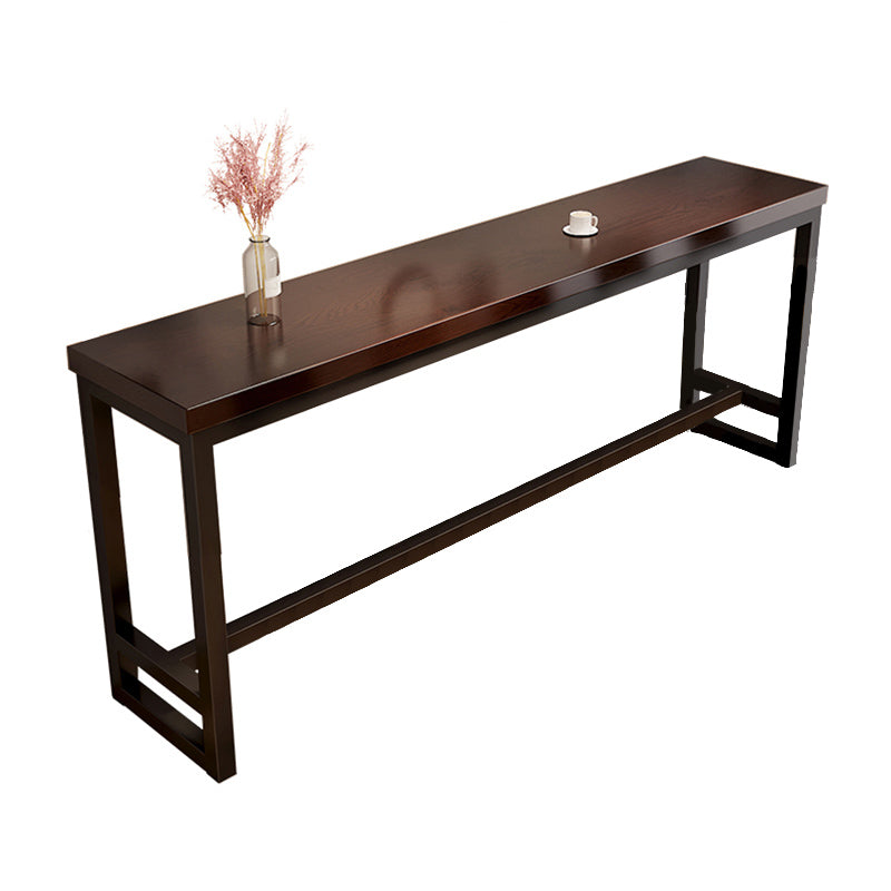 Bruine kleur rechthoek balktafel industriële stijl massieve houten barkruktafel
