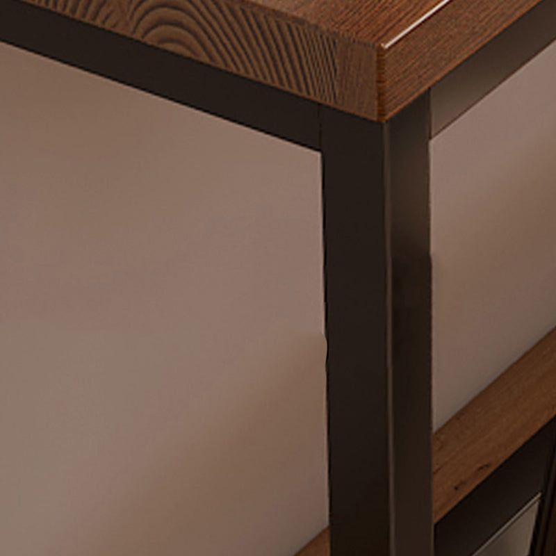 Bruine kleur rechthoek balktafel industriële stijl massieve houten barkruktafel