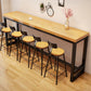 Bruine kleur rechthoek balktafel industriële stijl massieve houten barkruktafel