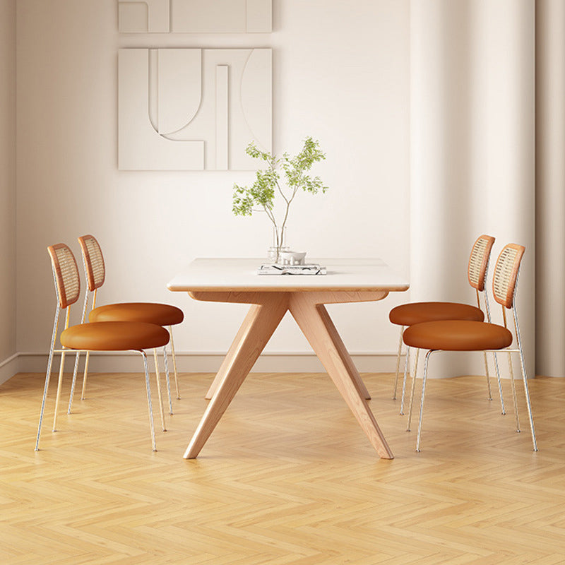 Moderno 1/4/5 pezzi set da pranzo tavolo da pranzo in pietra rettangolo per sala da pranzo