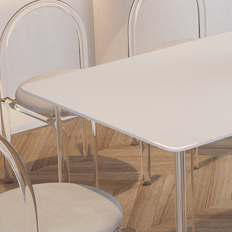 Set da pranzo in pietra bianca con sedie acriliche 1/2/5/7 PC set di dinette moderne