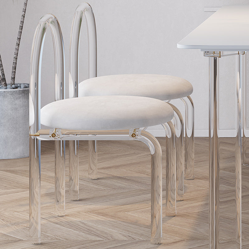 Set da pranzo in pietra bianca con sedie acriliche 1/2/5/7 PC set di dinette moderne