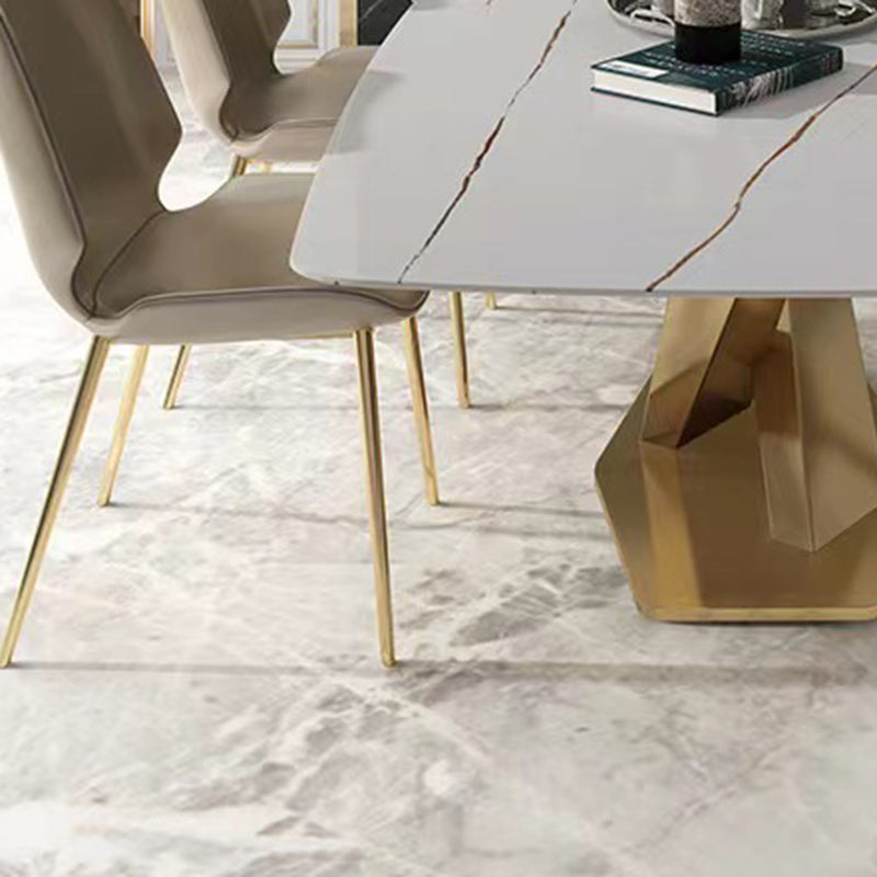 Set da tavolo da top di dinette in pietra bianca per casa 1/4/5/6 pezzi set di dinette moderna