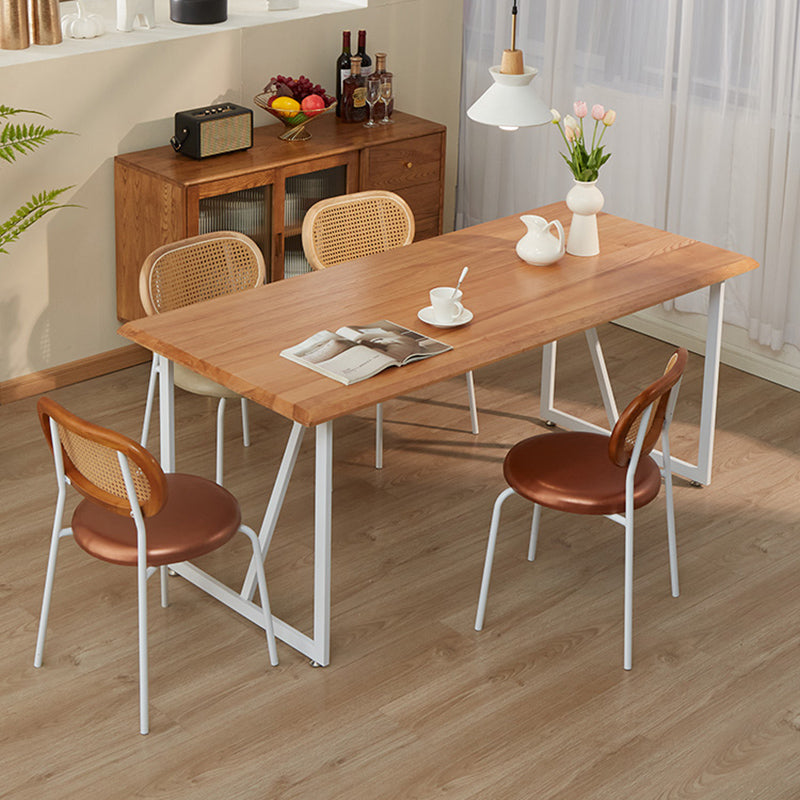 Brown Ash Wood Modern Dining Table Set 1/2/5 Pcs Dinette Set for Home 5 Pieces: Table, 4 Chairs Clearhalo 'Dining Room Sets' 'Dining Tables & Seating' 'dining_room_set' 'furn' 'furn_dining_room_set' 'Furniture' 'Kitchen & Dining Furniture' 6886529