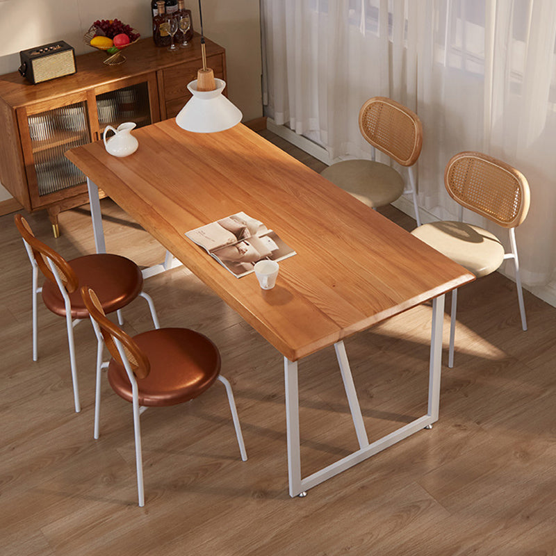 Brown Ash Wood Modern Dining Table Set 1/2/5 Pcs Dinette Set for Home Clearhalo 'Dining Room Sets' 'Dining Tables & Seating' 'dining_room_set' 'furn' 'furn_dining_room_set' 'Furniture' 'Kitchen & Dining Furniture' 6886531