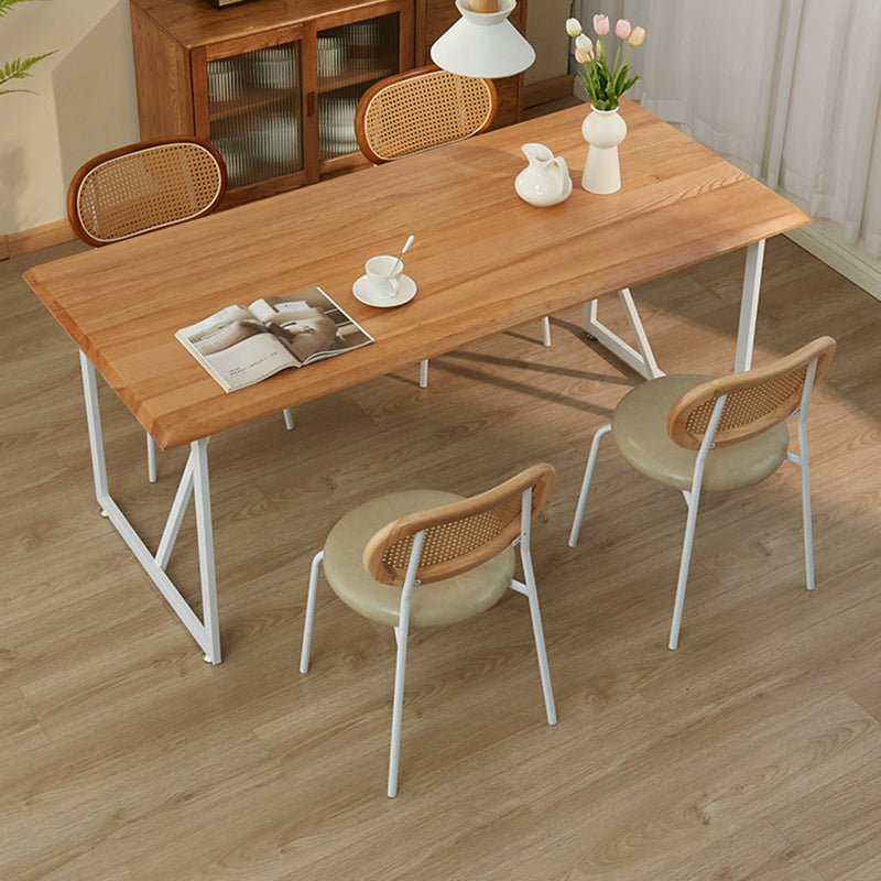 Brown Ash Wood Modern Dining Table Set 1/2/5 Pcs Dinette Set for Home Clearhalo 'Dining Room Sets' 'Dining Tables & Seating' 'dining_room_set' 'furn' 'furn_dining_room_set' 'Furniture' 'Kitchen & Dining Furniture' 6886540