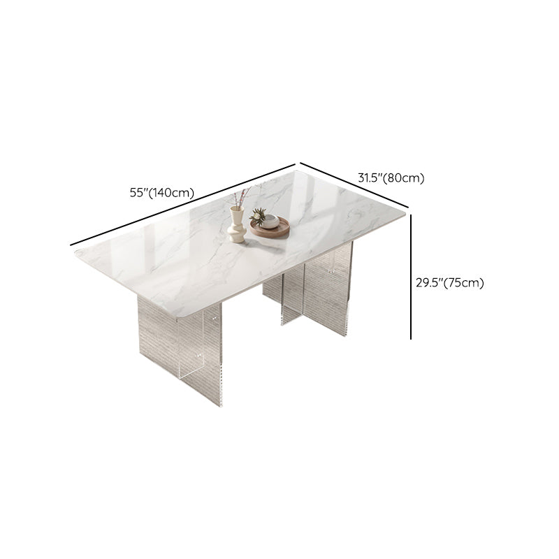 Acrylic Contemporary Dining Set 1/2/5 Pcs Rectangle Dining Table Set for Home Clearhalo 'Dining Room Sets' 'Dining Tables & Seating' 'dining_room_set' 'furn' 'furn_dining_room_set' 'Furniture' 'Kitchen & Dining Furniture' 6886581