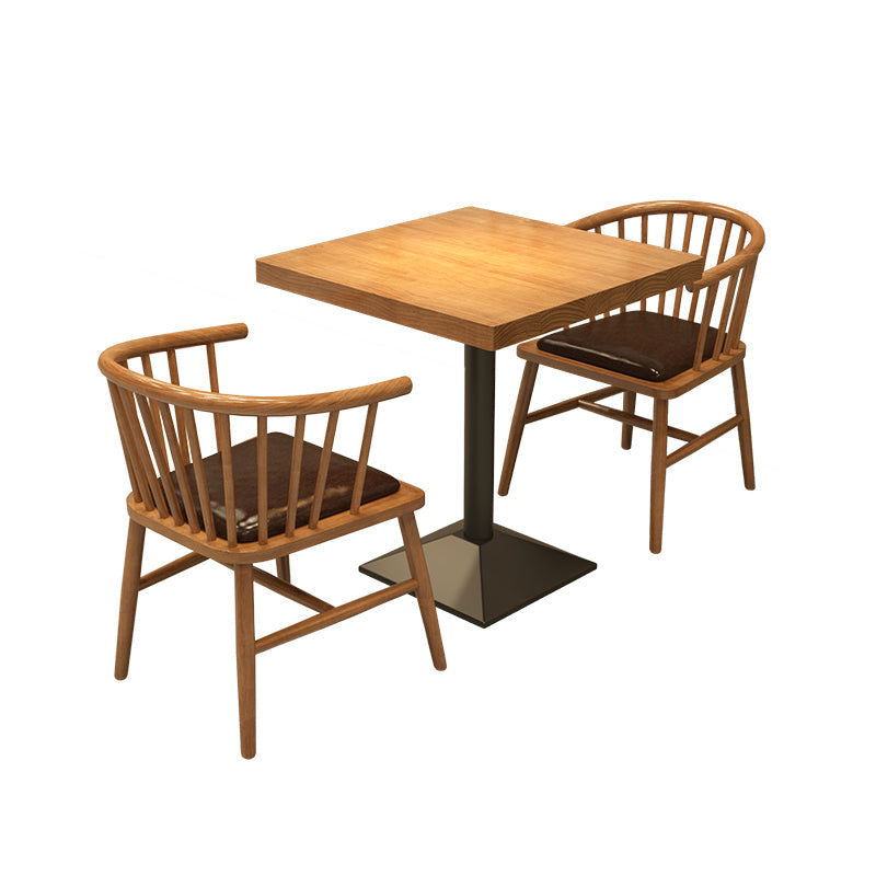 Set di tavoli da pranzo industriale in legno massiccio 1/2/3/5 PC Dinette marrone chiaro