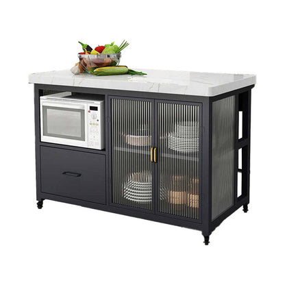 Table à manger de table de cuisine table de préparation moderne avec armoire de rangement