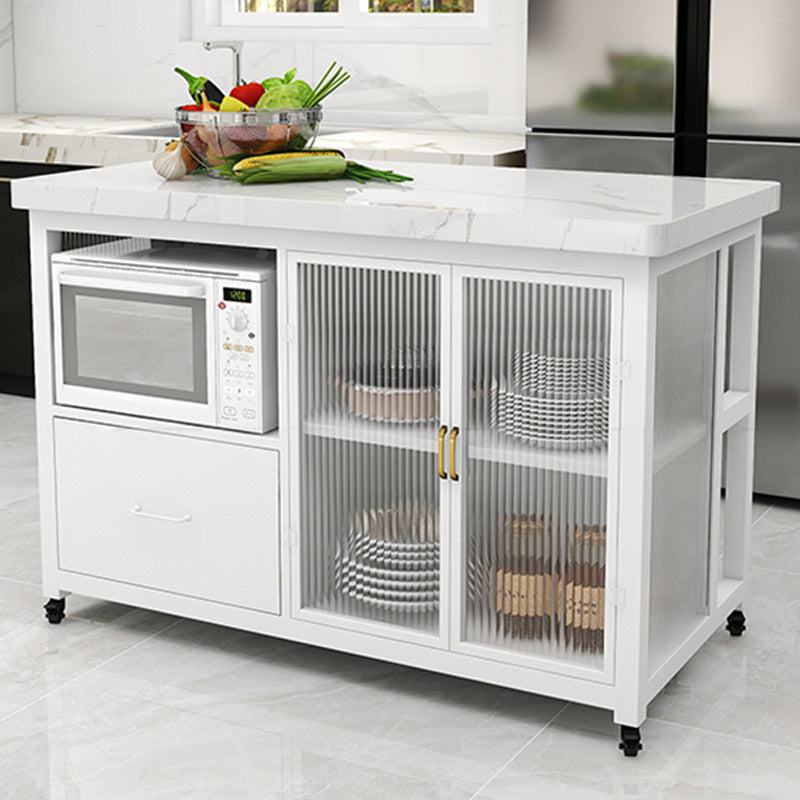 Table à manger de table de cuisine table de préparation moderne avec armoire de rangement