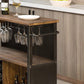 Modern Open Storage Kitchen Trolley Rolling Prep Table with Wine Storage Clearhalo 'furn' 'furn_kitchen_islands_carts' 'Furniture' 'Kitchen & Dining Furniture' 'Kitchen Islands & Carts' 'kitchen_islands_carts' 6886724