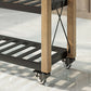 Modern Open Storage Kitchen Trolley Rolling Pine Wood Prep Table Clearhalo 'furn' 'furn_kitchen_islands_carts' 'Furniture' 'Kitchen & Dining Furniture' 'Kitchen Islands & Carts' 'kitchen_islands_carts' 6886761