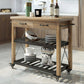 Modern Open Storage Kitchen Trolley Rolling Pine Wood Prep Table Clearhalo 'furn' 'furn_kitchen_islands_carts' 'Furniture' 'Kitchen & Dining Furniture' 'Kitchen Islands & Carts' 'kitchen_islands_carts' 6886762
