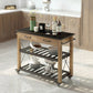 Modern Open Storage Kitchen Trolley Rolling Pine Wood Prep Table Clearhalo 'furn' 'furn_kitchen_islands_carts' 'Furniture' 'Kitchen & Dining Furniture' 'Kitchen Islands & Carts' 'kitchen_islands_carts' 6886767