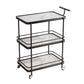Dining Room Modern Prep Table Rolling Open Shelves Kitchen Trolley Black 3 Faux Marble Clearhalo 'furn' 'furn_kitchen_islands_carts' 'Furniture' 'Kitchen & Dining Furniture' 'Kitchen Islands & Carts' 'kitchen_islands_carts' 6886812
