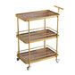 Dining Room Modern Prep Table Rolling Open Shelves Kitchen Trolley Gold 3 Manufactured Wood Clearhalo 'furn' 'furn_kitchen_islands_carts' 'Furniture' 'Kitchen & Dining Furniture' 'Kitchen Islands & Carts' 'kitchen_islands_carts' 6886817
