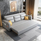 Modern Faux Leather Sleeper Upholstered Square Arms Sofa Bed in Gray