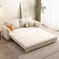 Glam Styled Metal Frame Sleeper Sofa Upholstered Square Arms Sofa Bed