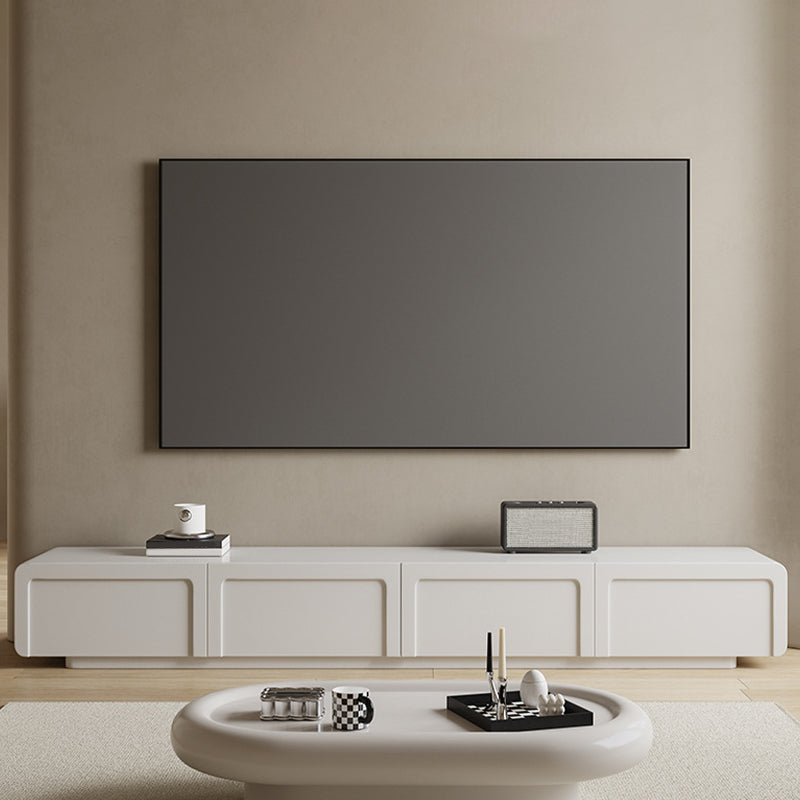 Enclosed Storage Stand Console White TV Media Console with Drawers 94.5"L x 16"W x 14"H Clearhalo 'furn' 'furn_tv_stands_entertainment_centers' 'Furniture' 'Living Room Furniture' 'TV Stands & Entertainment Centers' 'TV Stands & Media Storage Furniture' 'tv_stands_entertainment_centers' 6890317