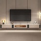 Modern TV Media Console Enclosed Storage TV Console with 2 Drawers 94.5"L x 12"W x 8"H Clearhalo 'furn' 'furn_tv_stands_entertainment_centers' 'Furniture' 'Living Room Furniture' 'TV Stands & Entertainment Centers' 'TV Stands & Media Storage Furniture' 'tv_stands_entertainment_centers' 6890349