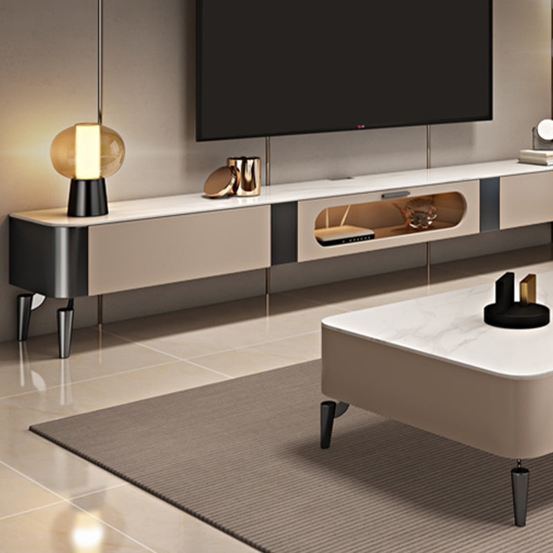 Modern TV Media Console Enclosed Storage TV Console with 2 Drawers Clearhalo 'furn' 'furn_tv_stands_entertainment_centers' 'Furniture' 'Living Room Furniture' 'TV Stands & Entertainment Centers' 'TV Stands & Media Storage Furniture' 'tv_stands_entertainment_centers' 6890350