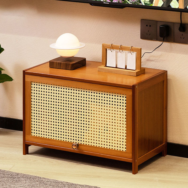 Enclosed Storage TV Console Scandinavian TV Media Console for Living Room 23.6"L x 12.6"W x 15.7"H Tan Clearhalo 'furn' 'furn_tv_stands_entertainment_centers' 'Furniture' 'Living Room Furniture' 'TV Stands & Entertainment Centers' 'TV Stands & Media Storage Furniture' 'tv_stands_entertainment_centers' 6890365