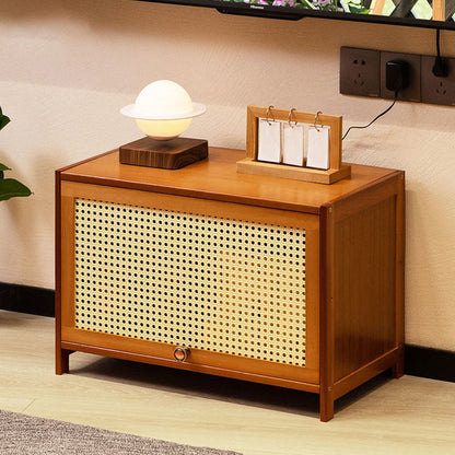 Enclosed Storage TV Console Scandinavian TV Media Console for Living Room 23.6"L x 12.6"W x 15.7"H Tan Clearhalo 'furn' 'furn_tv_stands_entertainment_centers' 'Furniture' 'Living Room Furniture' 'TV Stands & Entertainment Centers' 'TV Stands & Media Storage Furniture' 'tv_stands_entertainment_centers' 6890365
