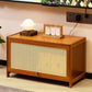 Enclosed Storage TV Console Scandinavian TV Media Console for Living Room 27.6"L x 12.6"W x 15.7"H Tan Clearhalo 'furn' 'furn_tv_stands_entertainment_centers' 'Furniture' 'Living Room Furniture' 'TV Stands & Entertainment Centers' 'TV Stands & Media Storage Furniture' 'tv_stands_entertainment_centers' 6890368