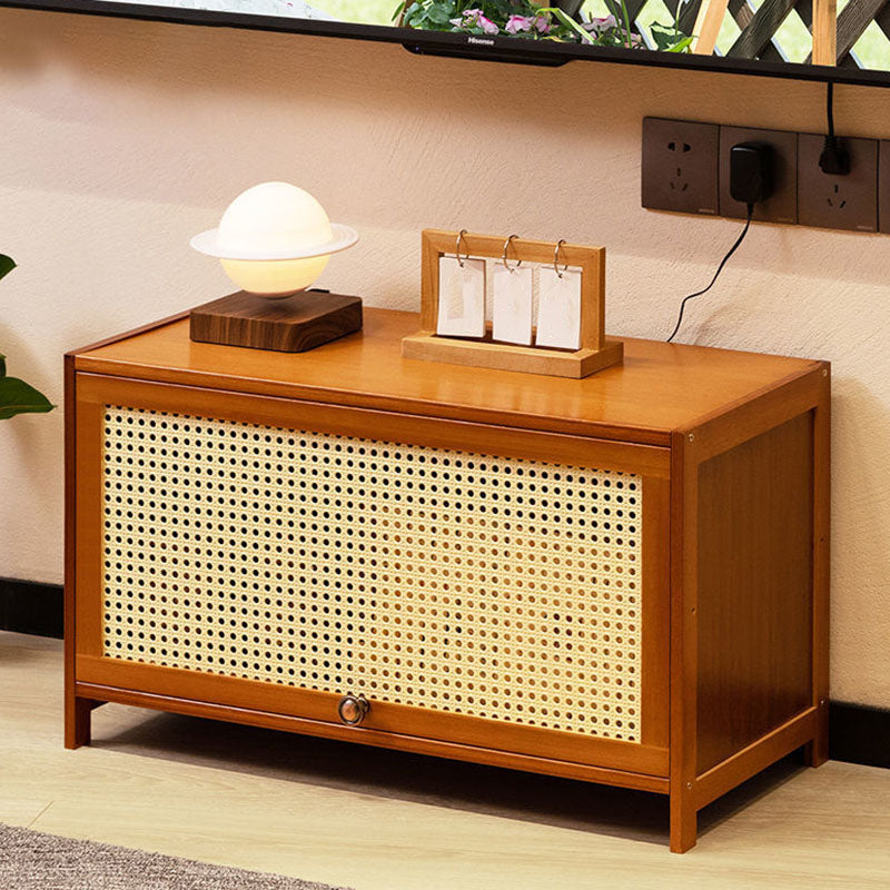 Enclosed Storage TV Console Scandinavian TV Media Console for Living Room 27.6"L x 12.6"W x 15.7"H Tan Clearhalo 'furn' 'furn_tv_stands_entertainment_centers' 'Furniture' 'Living Room Furniture' 'TV Stands & Entertainment Centers' 'TV Stands & Media Storage Furniture' 'tv_stands_entertainment_centers' 6890368