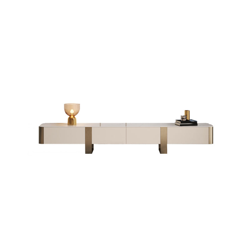 Glam Media Console Stone TV Stand with Drawers for Living Room Champagne Clearhalo 'furn' 'furn_tv_stands_entertainment_centers' 'Furniture' 'Living Room Furniture' 'TV Stands & Entertainment Centers' 'TV Stands & Media Storage Furniture' 'tv_stands_entertainment_centers' 6890384