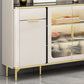 Modern Wood Dining Hutch Glass Doors Storage Cabinet with Doors Clearhalo 'Display & China Cabinets' 'display_china_cabinets' 'furn' 'furn_display_china_cabinets' 'Furniture' 'Kitchen & Dining Furniture' 6890507