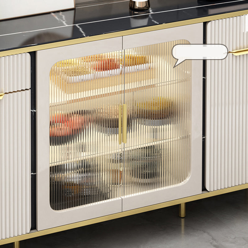 Modern Wood Dining Hutch Glass Doors Storage Cabinet with Doors Clearhalo 'Display & China Cabinets' 'display_china_cabinets' 'furn' 'furn_display_china_cabinets' 'Furniture' 'Kitchen & Dining Furniture' 6890509