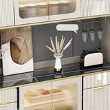 Modern Wood Dining Hutch Glass Doors Storage Cabinet with Doors Clearhalo 'Display & China Cabinets' 'display_china_cabinets' 'furn' 'furn_display_china_cabinets' 'Furniture' 'Kitchen & Dining Furniture' 6890511