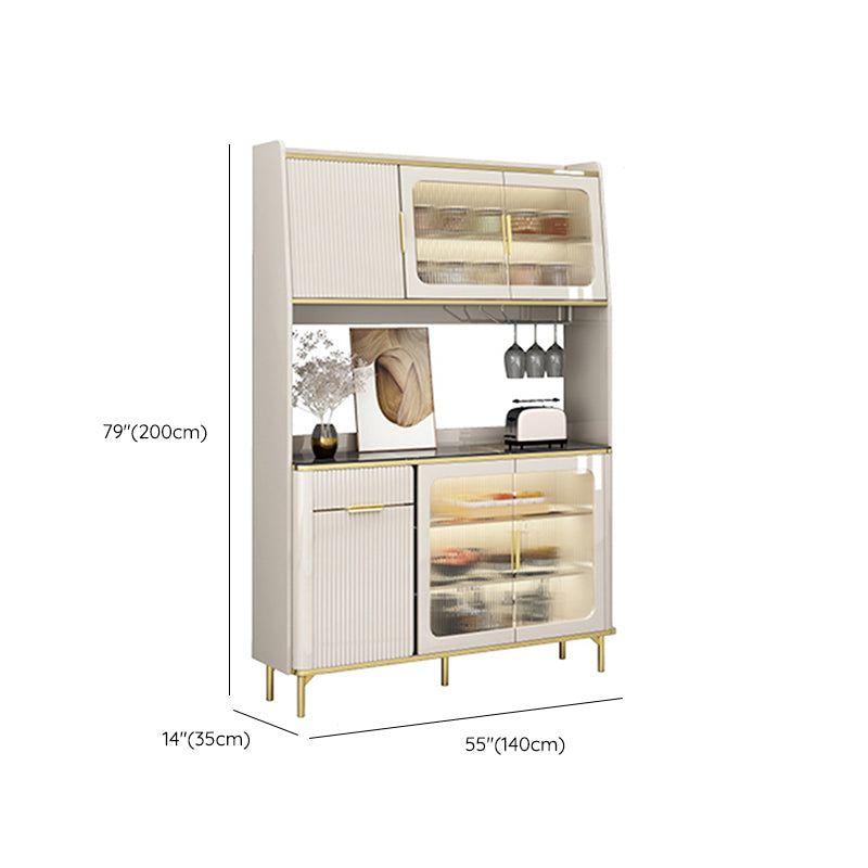Modern Wood Dining Hutch Glass Doors Storage Cabinet with Doors Clearhalo 'Display & China Cabinets' 'display_china_cabinets' 'furn' 'furn_display_china_cabinets' 'Furniture' 'Kitchen & Dining Furniture' 6890517