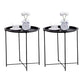 Metal Contemporary Accent Table Nightstand Antique Finish Nightstand