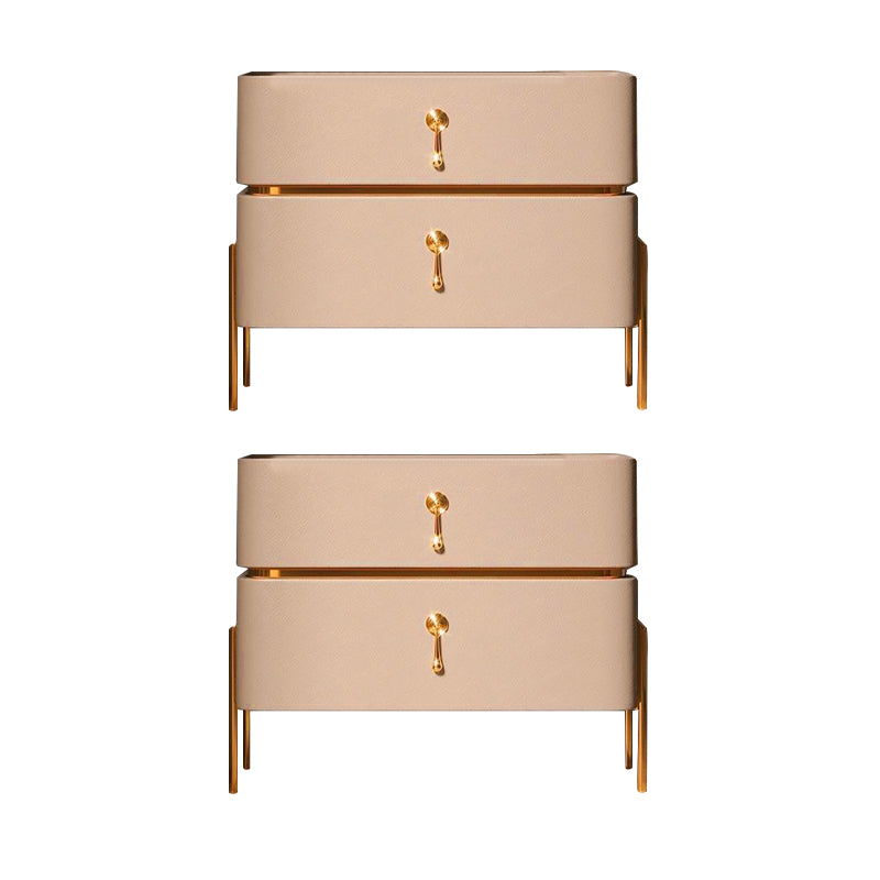 Moderne 2 Schubladen Akzent Tisch Nachttisch antikes Finish -Bett Nachttisch