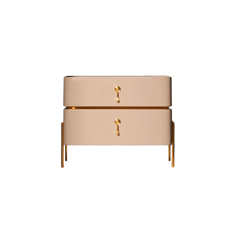 Moderne 2 Schubladen Akzent Tisch Nachttisch antikes Finish -Bett Nachttisch