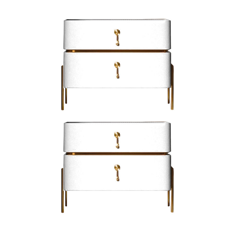 Moderne 2 Schubladen Akzent Tisch Nachttisch antikes Finish -Bett Nachttisch