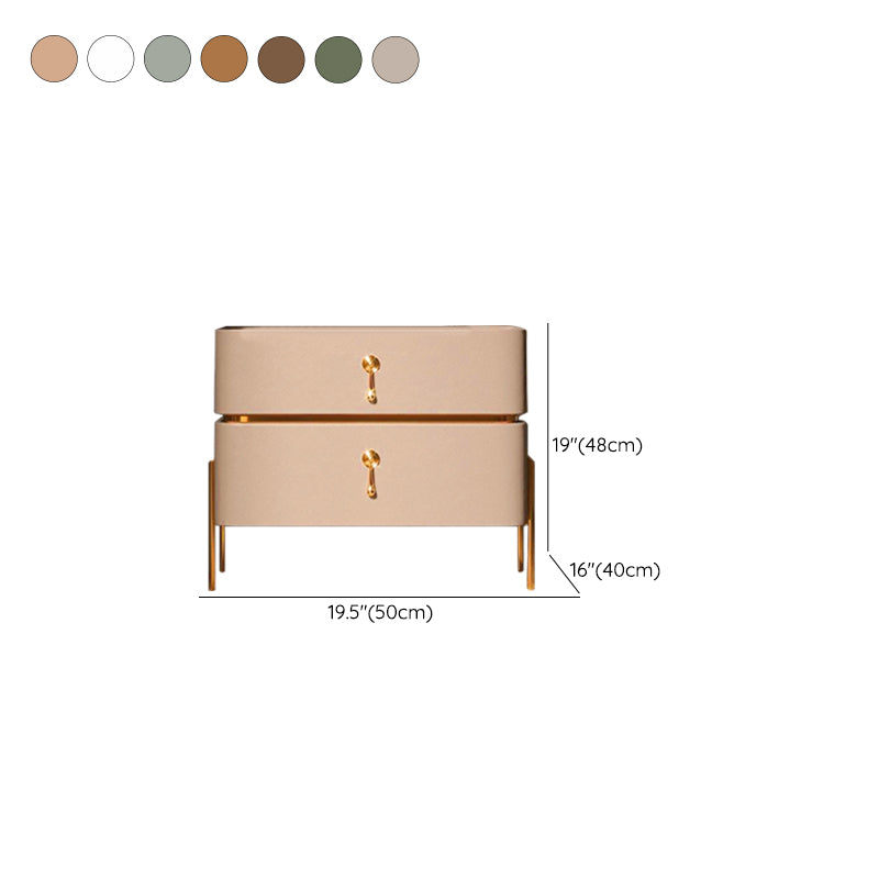 Moderne 2 Schubladen Akzent Tisch Nachttisch antikes Finish -Bett Nachttisch