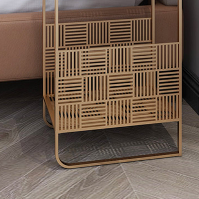 Glam Accent Table Nightstand Antique Finish Bed Nightstand with 2 Shelves Clearhalo 'Bedroom Furniture' 'furn' 'furn_night_stand' 'Furniture' 'night_stand' 'Nightstands' 6890626