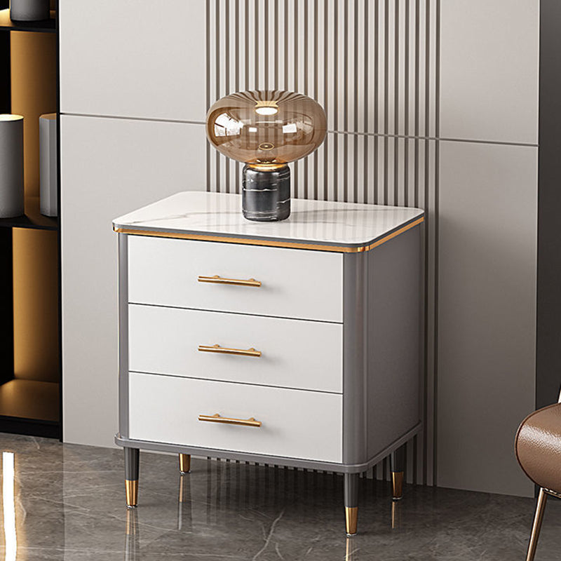 Cómoda cómoda de almacenamiento de mármol con cómoda de almacenamiento Glam contemporánea para el hogar