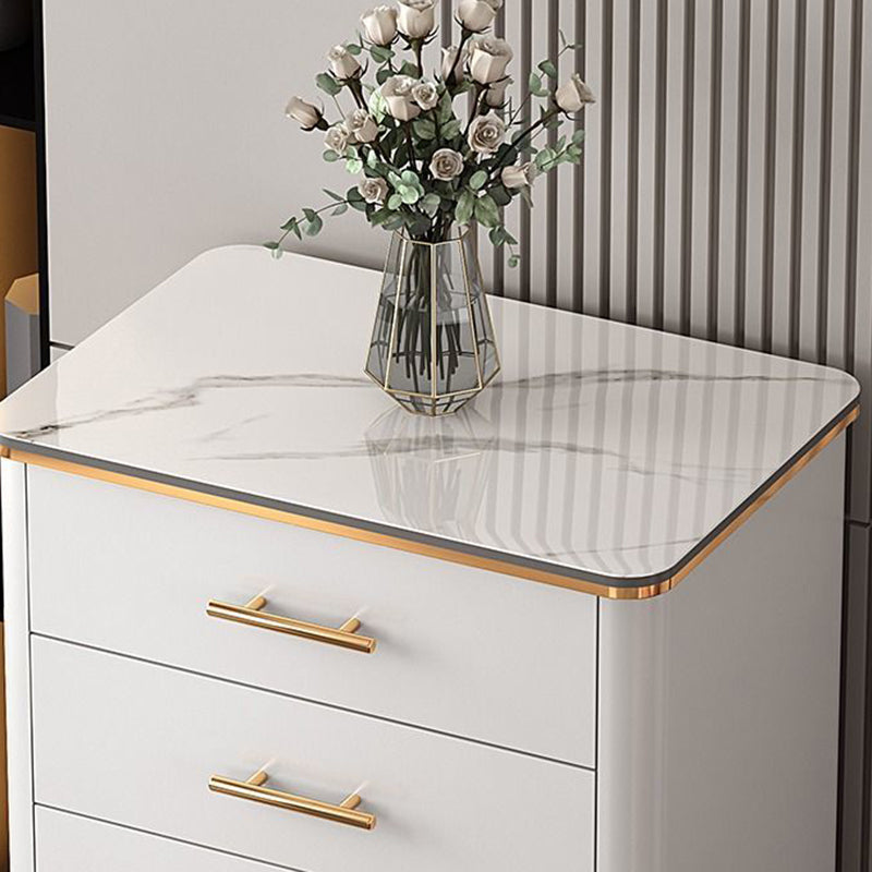 Cómoda cómoda de almacenamiento de mármol con cómoda de almacenamiento Glam contemporánea para el hogar