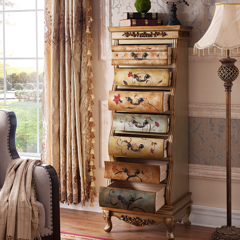 Traditional Birch Lingerie Chest Vertical Storage Chest Dresser for Home Gold Clearhalo 'Bedroom Furniture' 'Dressers & Chests' 'dressers_chests' 'furn' 'furn_dressers_chests' 'Furniture' 6890842