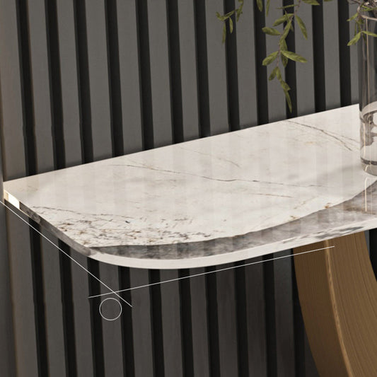 Mesa de consola de media luna de piedra Modern 33.46 "Table de acento de alto